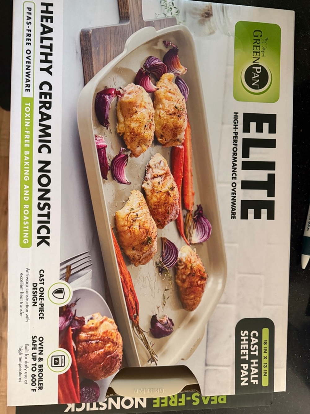 GreenPan Elite Cream Ceramic Nonstick Roaster Pan